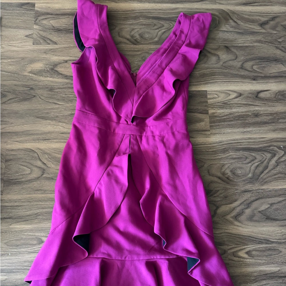 Chic Magenta Ruffle Dress